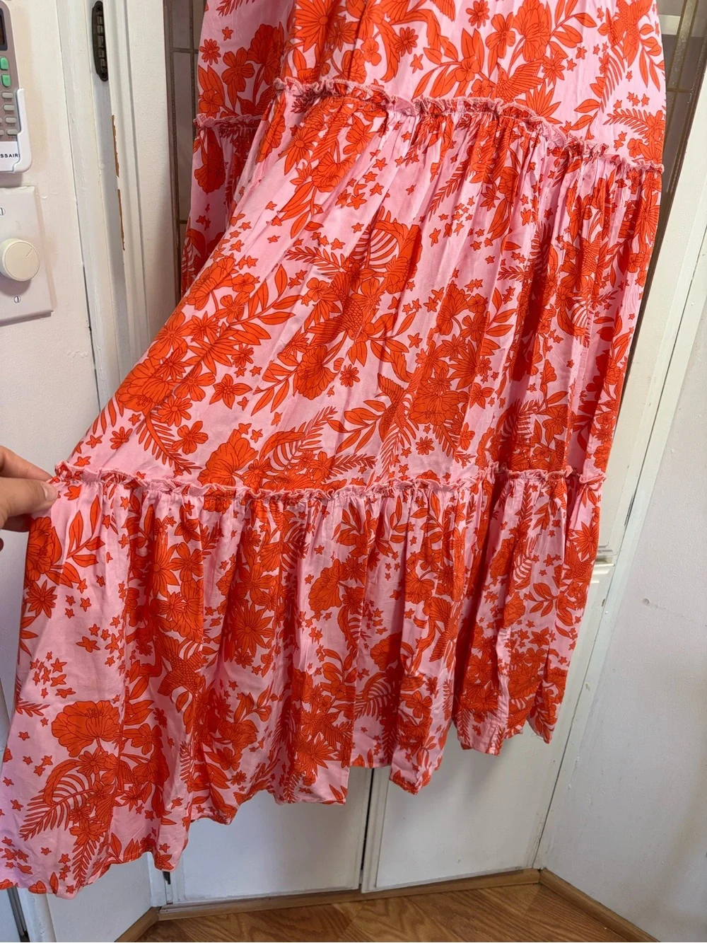 Abel The Label Strapless Pink and Red Floral Maxi Dress - Picture 4 of 9